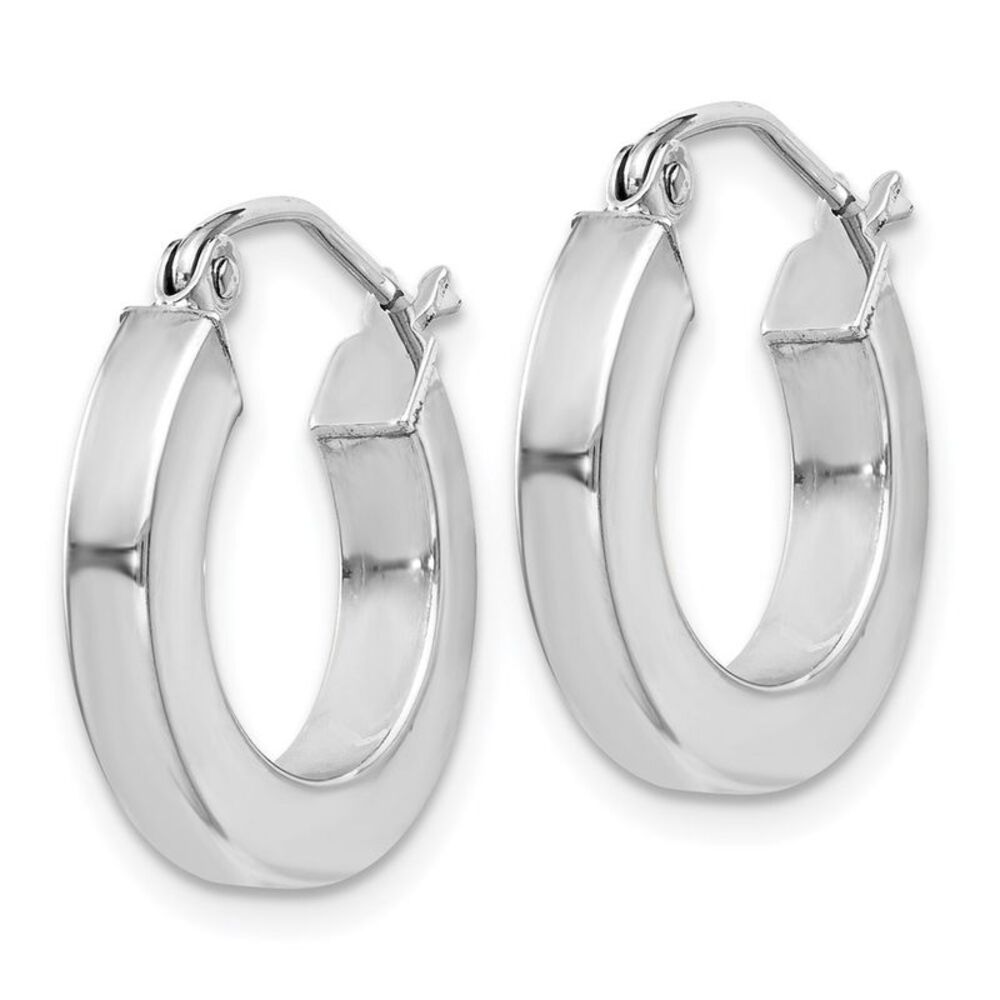 3.25mm, Sterling Silver, Hollow Square Hoops - 17mm (5/8 Inch) - Picture 2 of 5